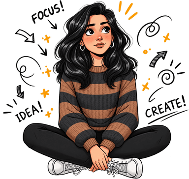 Poornima Bhandari illustrated mascot